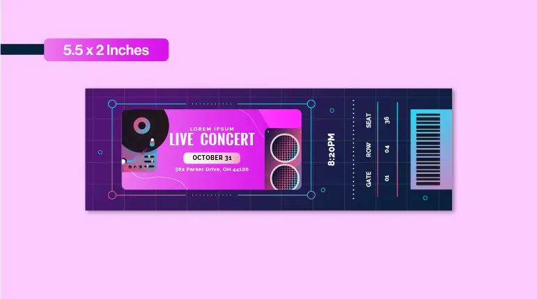 Event Tickets 5.5 x 2