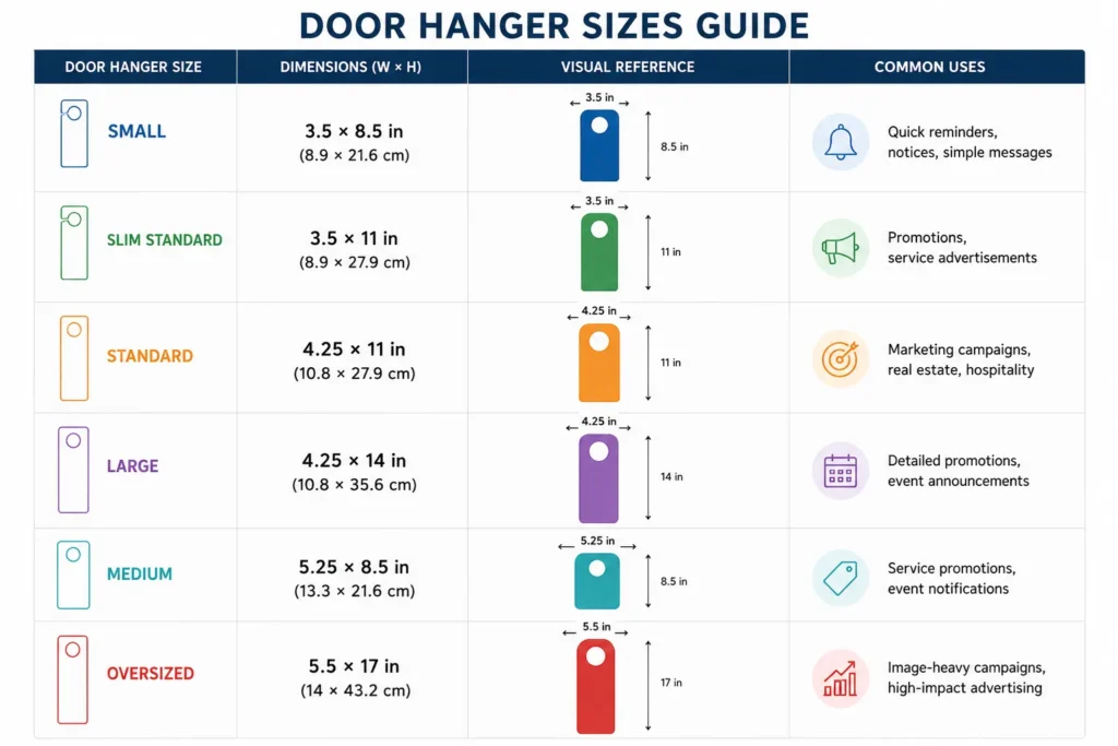 Door hanger sizes