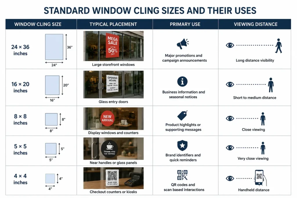 Standard static cings size