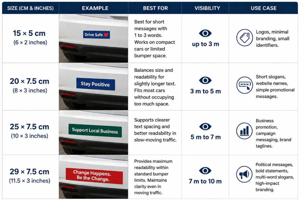 Bumper Sticker Sizes