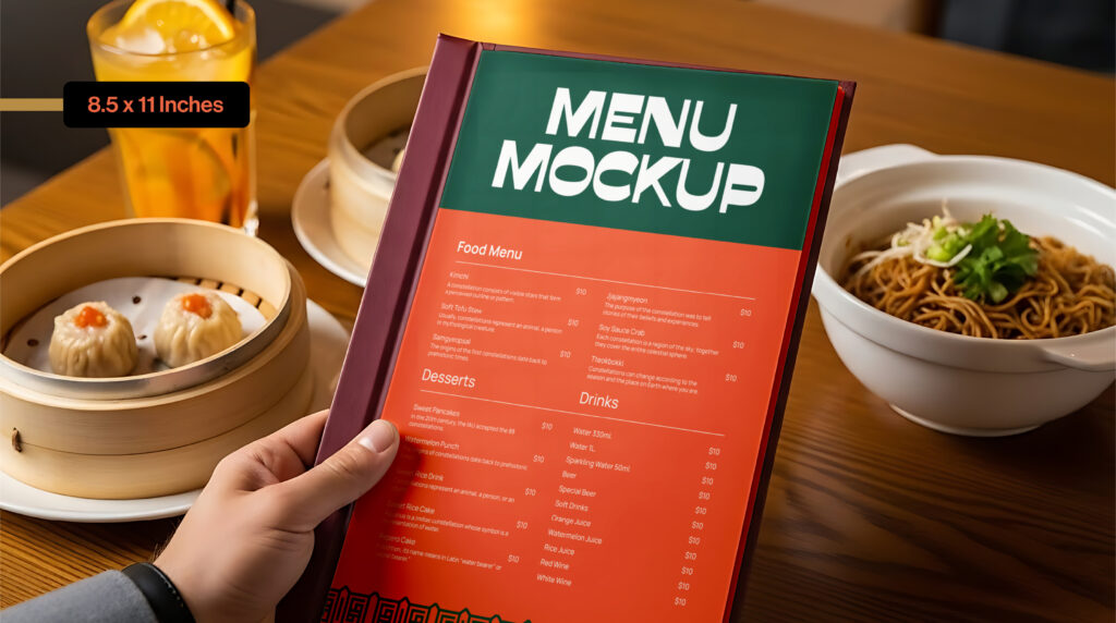 8.5 x 11 menu size